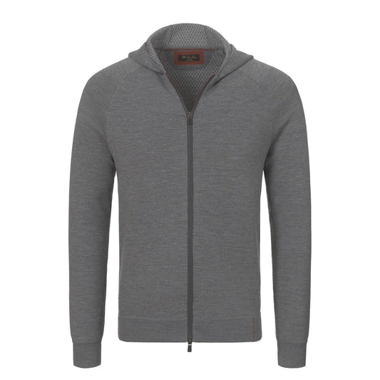 Loro Piana Hooded Zip - Up Sweater in Grey - SARTALE