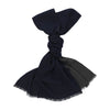 Loro Piana Reversible Fringed Cashmere and Silk - Blend Scarf in Dark Blue - SARTALE