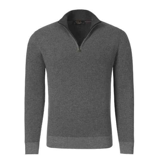 Loro Piana Ribbed Knitted Cashmere Sweater in Grey - SARTALE