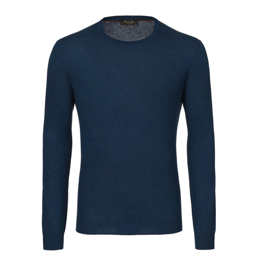 Loro Piana Silk and Linen - Blend Sweater in Denim Blue - SARTALE