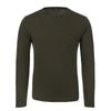 Loro Piana Silk - Cotton Blend Long Sleeve T - Shirt in Olive Green - SARTALE