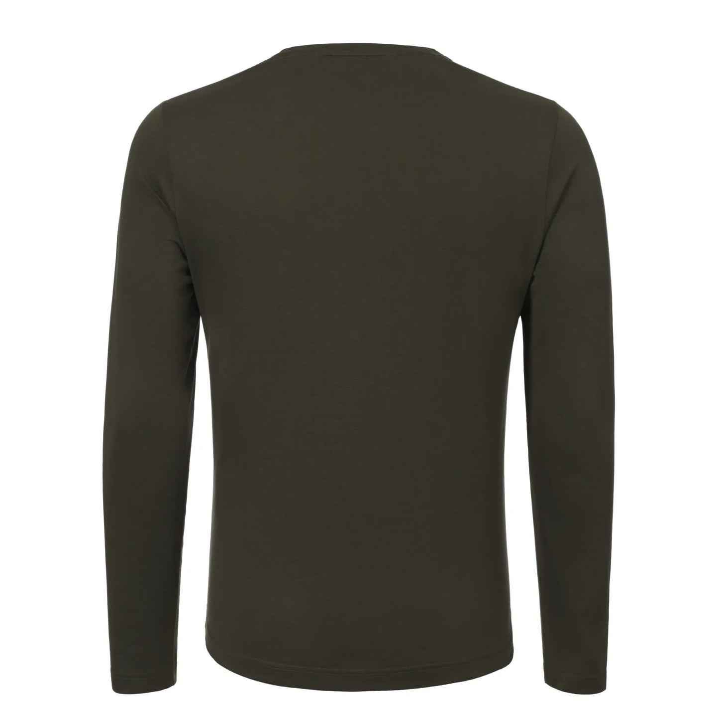 Loro Piana Silk - Cotton Blend Long Sleeve T - Shirt in Olive Green - SARTALE