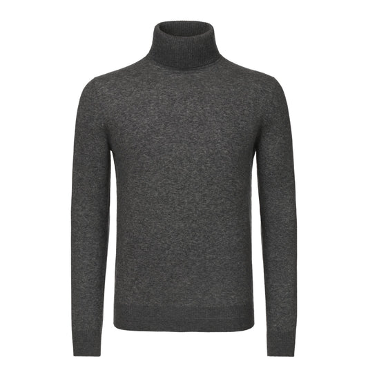 Loro Piana Turtleneck Cashmere and Silk - Blend Sweater in Dark Grey - SARTALE