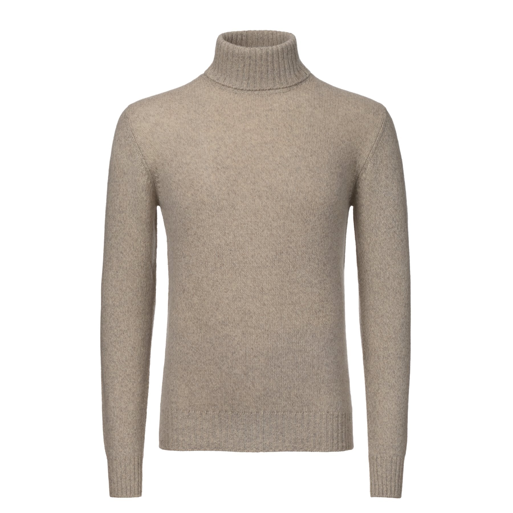 Rollkragenpullover aus gestricktem Kaschmir in Beige