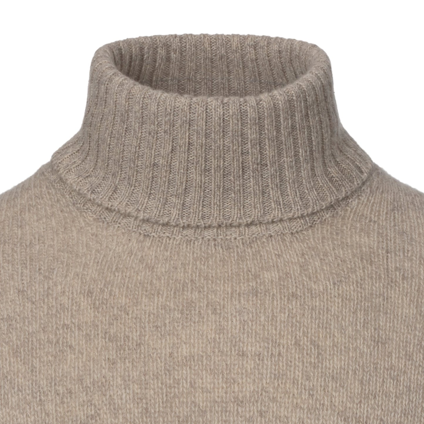 Loro Piana Turtleneck Knitted Cashmere Sweater in Beige - SARTALE