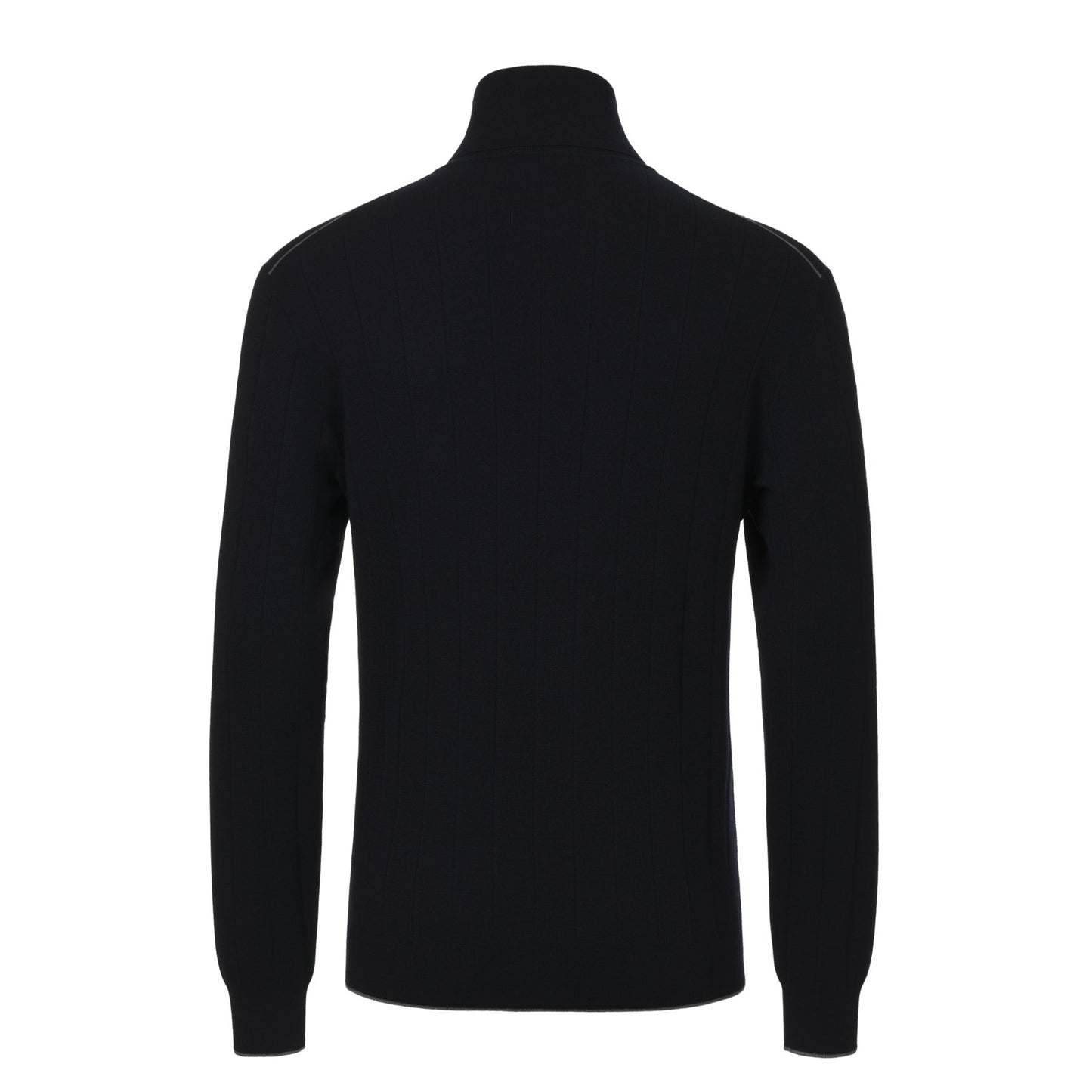 Loro Piana Turtleneck Ribbed Cashmere Sweater in Dark Blue - SARTALE