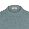 Luciano Barbera Cotton - Linen Crew - Neck Sweater in Sky Blue Melange - SARTALE