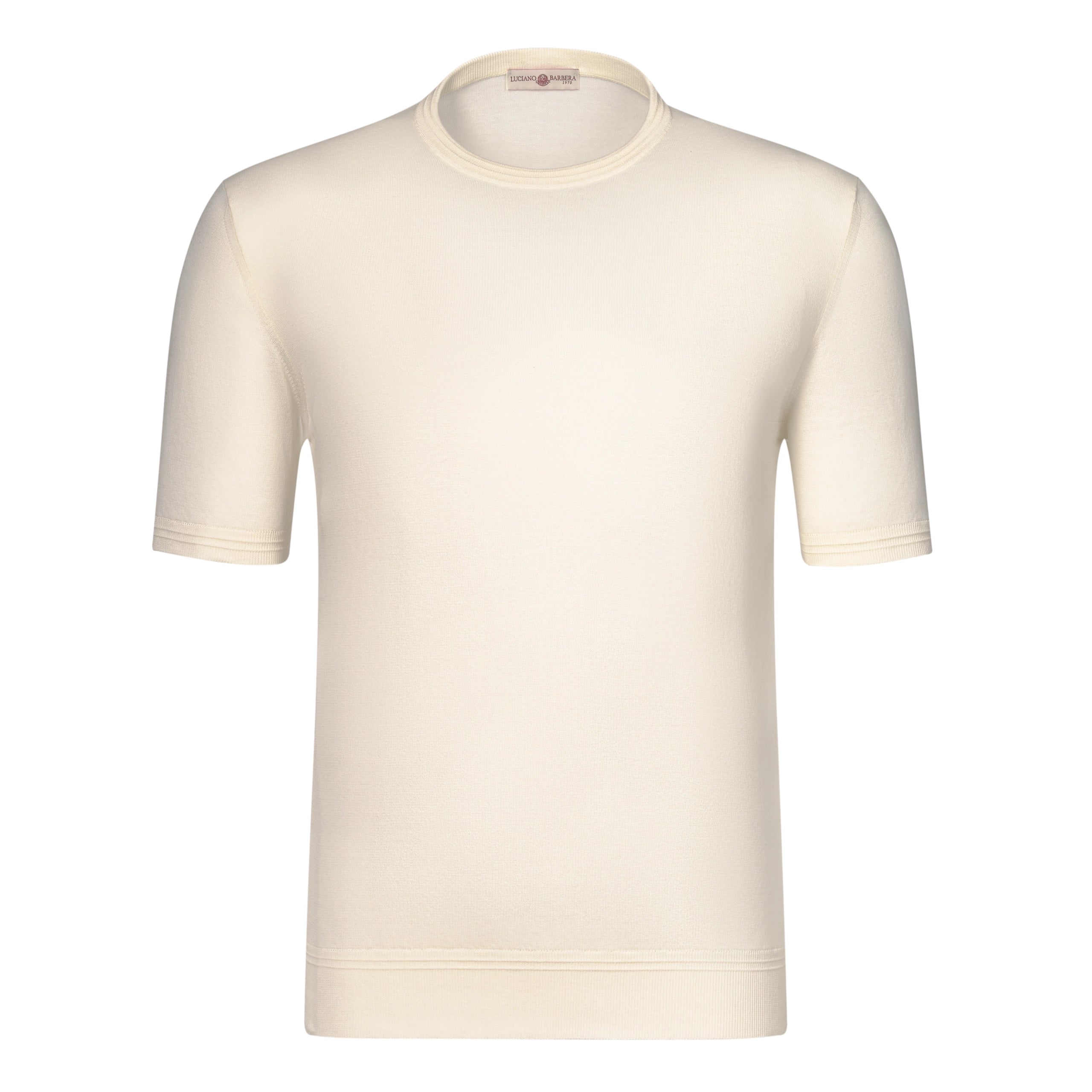 T-Shirt-Pullover aus Baumwolle mit Rundhalsausschnitt in Weiß