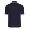 Luciano Barbera Wool Polo Shirt in Dark Blue with White - SARTALE