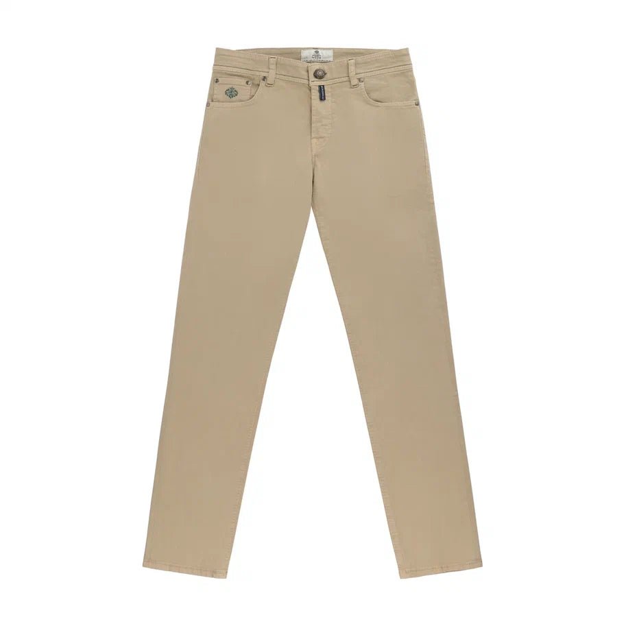 Luigi Borrelli Slim - Fit Stretch - Cotton Jeans in Beige - SARTALE