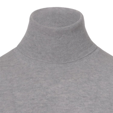 Malo Cashmere Turtleneck Sweater in Light Grey Melange - SARTALE