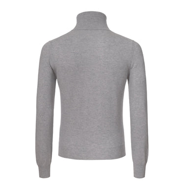 Malo Cashmere Turtleneck Sweater in Light Grey Melange - SARTALE