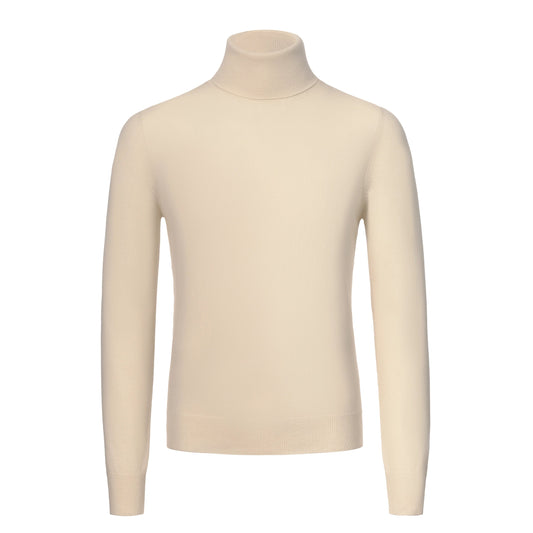 Malo Cashmere Turtleneck Sweater in Milk White - SARTALE