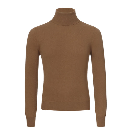Malo Cashmere Turtleneck Sweater in Sand Brown - SARTALE