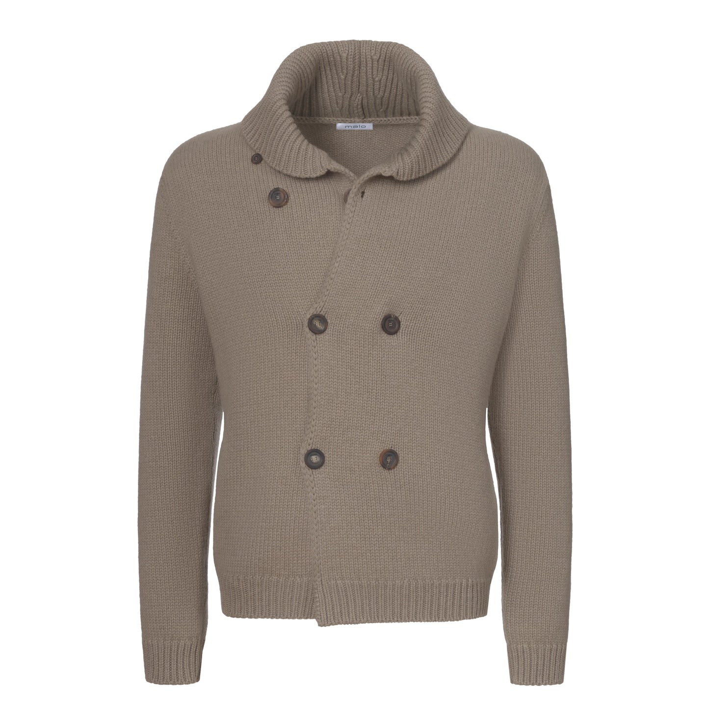 Malo Knitted Wool and Cashmere Cardigan in Walnuts Brown - SARTALE