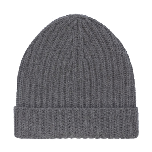 Malo Ribbed Cashmere Hat in Grey - SARTALE