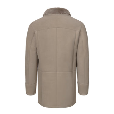 Malo Shearling Coat in Greige - SARTALE