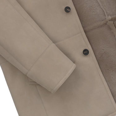 Malo Shearling Coat in Greige - SARTALE