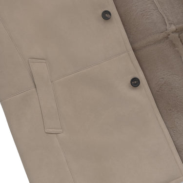 Malo Shearling Coat in Greige - SARTALE