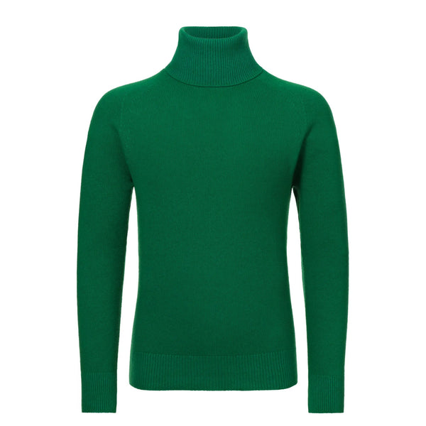 malo カットソー Malo | Turtleneck Cashmere Green Sweater | SARTALE