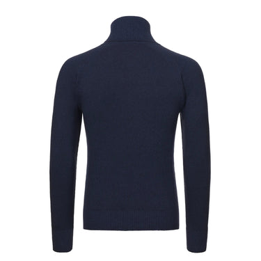 Malo Turtleneck Cashmere Navy Blue Sweater - SARTALE