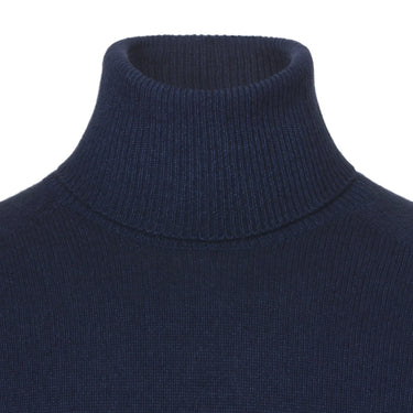 Malo Turtleneck Cashmere Navy Blue Sweater - SARTALE