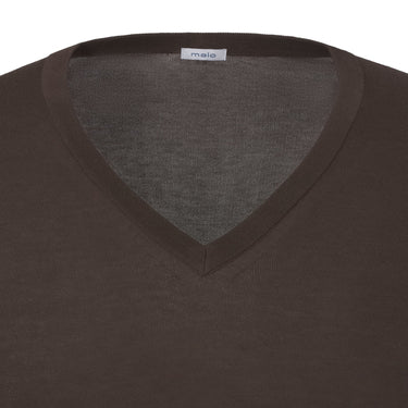 Malo V - Neck Long Sleeve in Brown - SARTALE