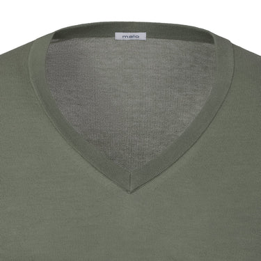 Malo V - Neck Long Sleeve in Green - SARTALE