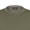 Mandelli Cotton T - Shirt in Green with a Grey Stripe - SARTALE