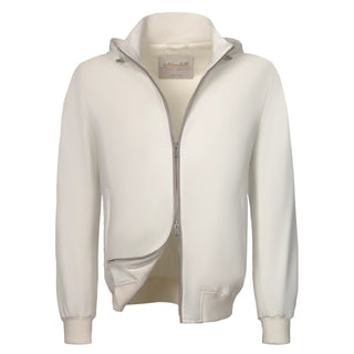 Mandelli Padded Blouson in White with Detachable Hood - SARTALE