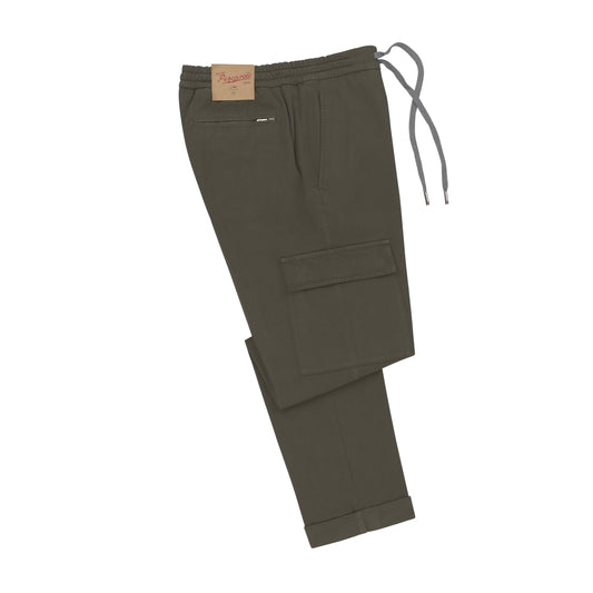 Marco Pescarolo Slim - Fit Cargo Drawstring Trousers in Mineral Green - SARTALE
