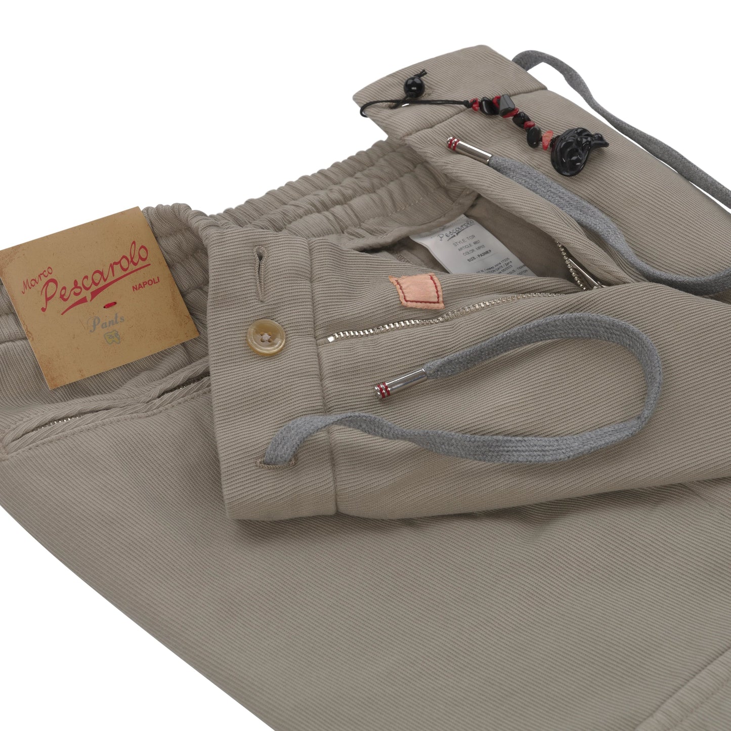 Marco Pescarolo Slim - Fit Cargo Drawstring Trousers in Raffia Grey - SARTALE
