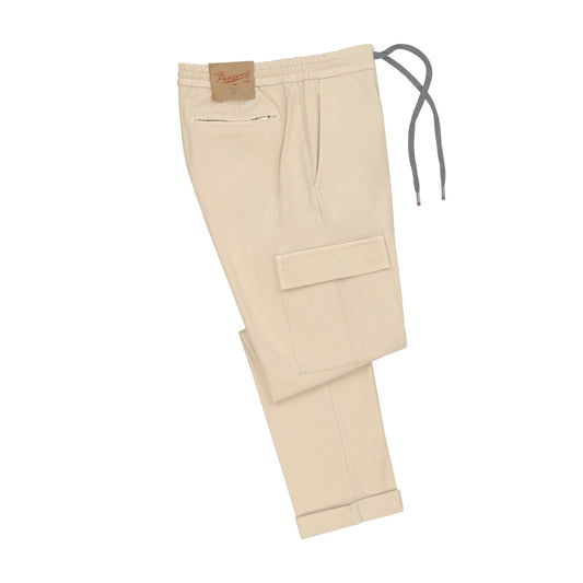Marco Pescarolo Slim - Fit Cargo Drawstring Trousers in Vintage White - SARTALE