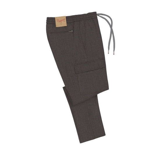 Marco Pescarolo Slim - Fit Cargo Wool Trousers in Brown - SARTALE