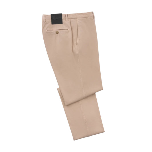 Marco Pescarolo Slim - Fit Stretch - Cotton and Cashmere - Blend Trousers in Light Beige - SARTALE