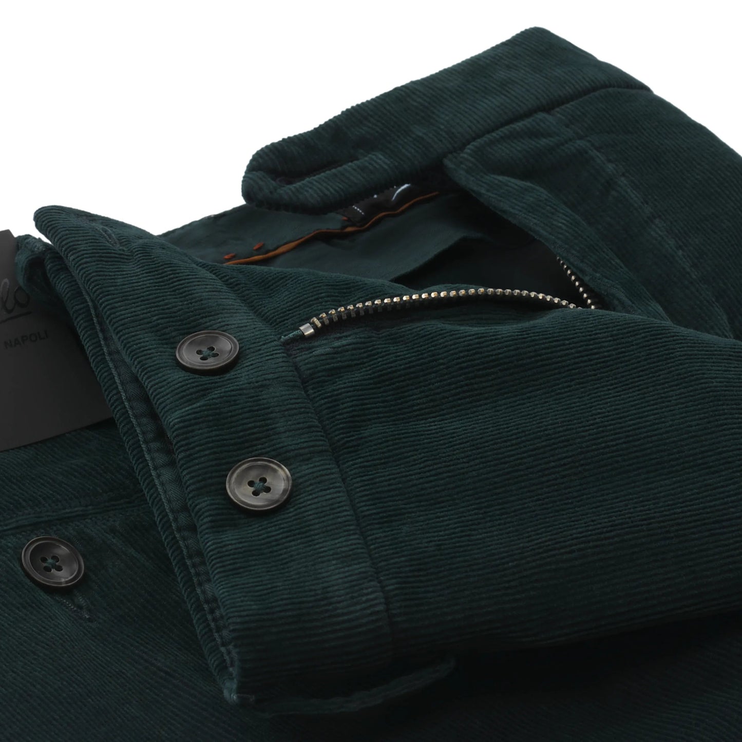 Marco Pescarolo Slim - Fit Stretch - Cotton and Cashmere - Blend Velvet Trousers in Dark Green - SARTALE