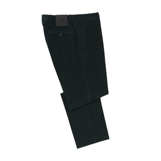 Marco Pescarolo Slim - Fit Stretch - Cotton and Cashmere - Blend Velvet Trousers in Dark Green - SARTALE