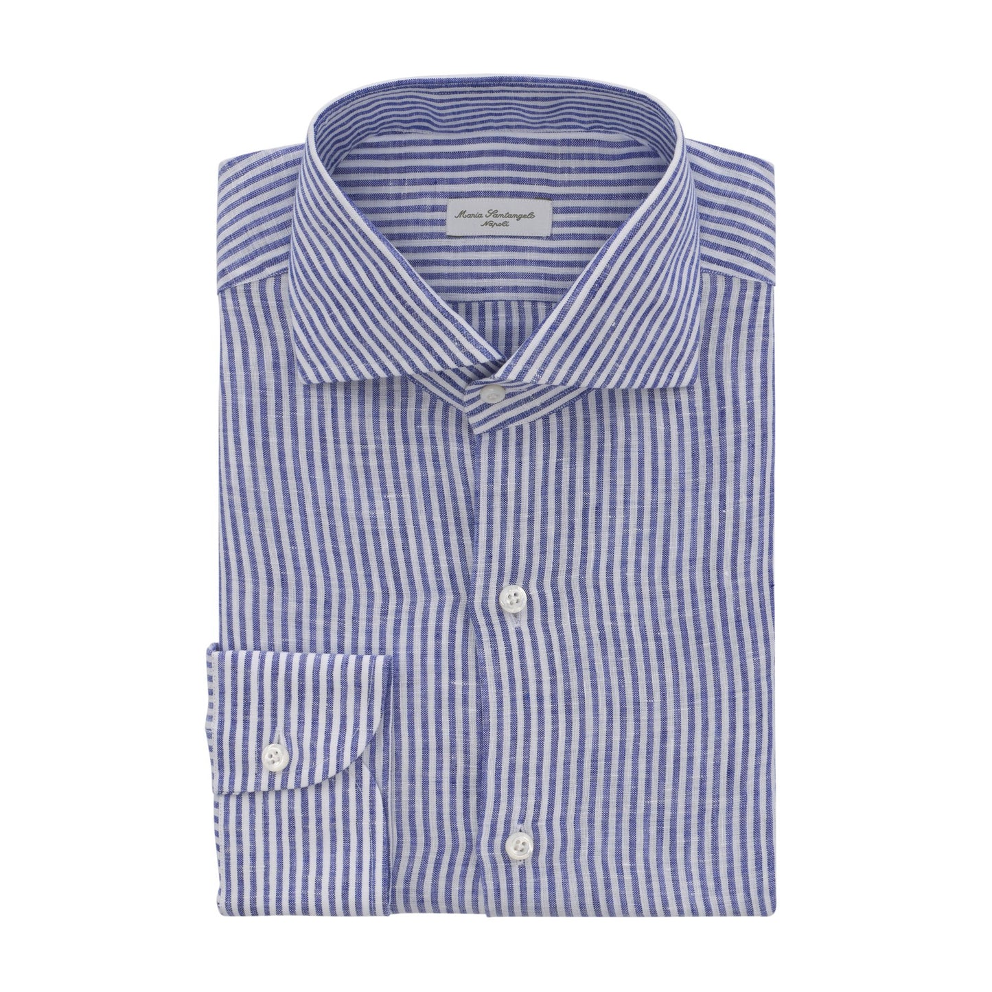 Maria Santangelo Striped Linen Shirt in Dark Blue and White - SARTALE