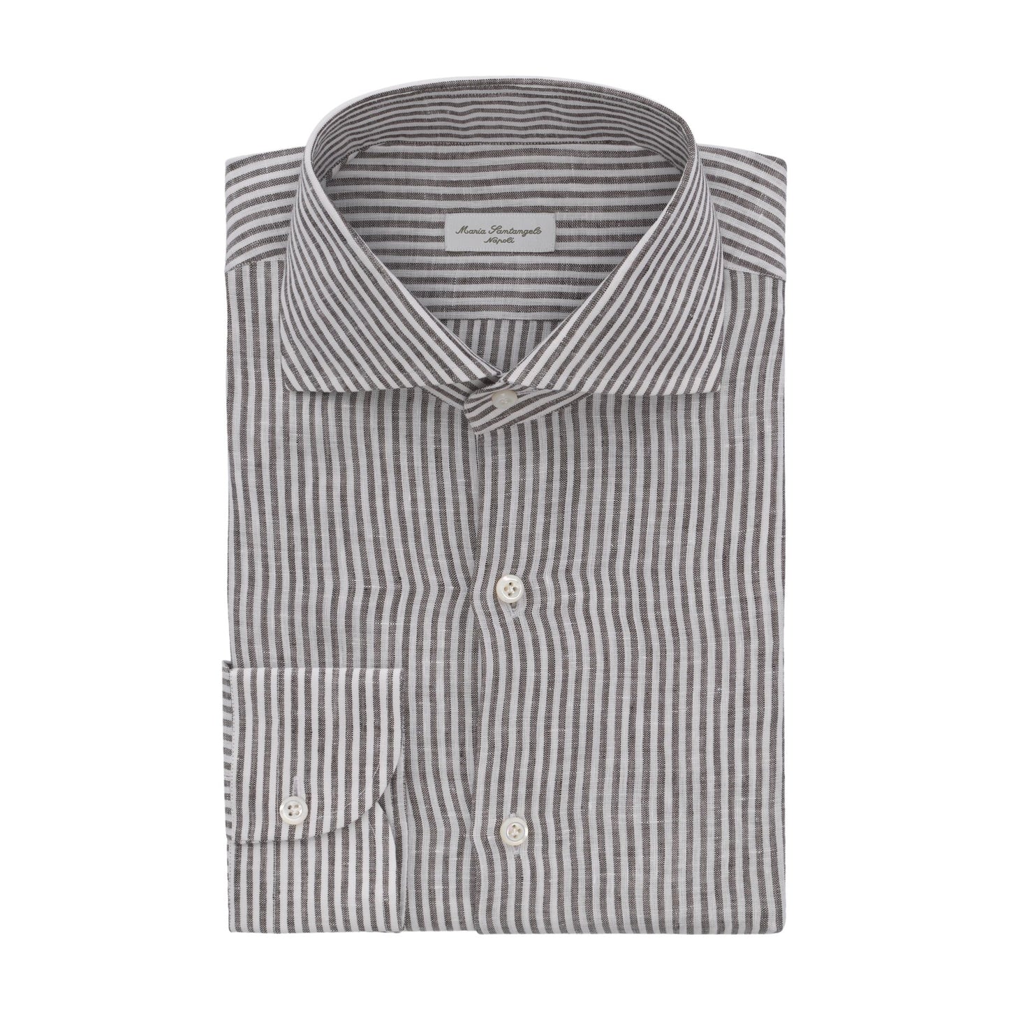 Maria Santangelo Striped Linen Shirt in Grey and White - SARTALE