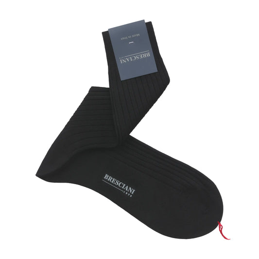 Ribbed Cotton Socks in Black