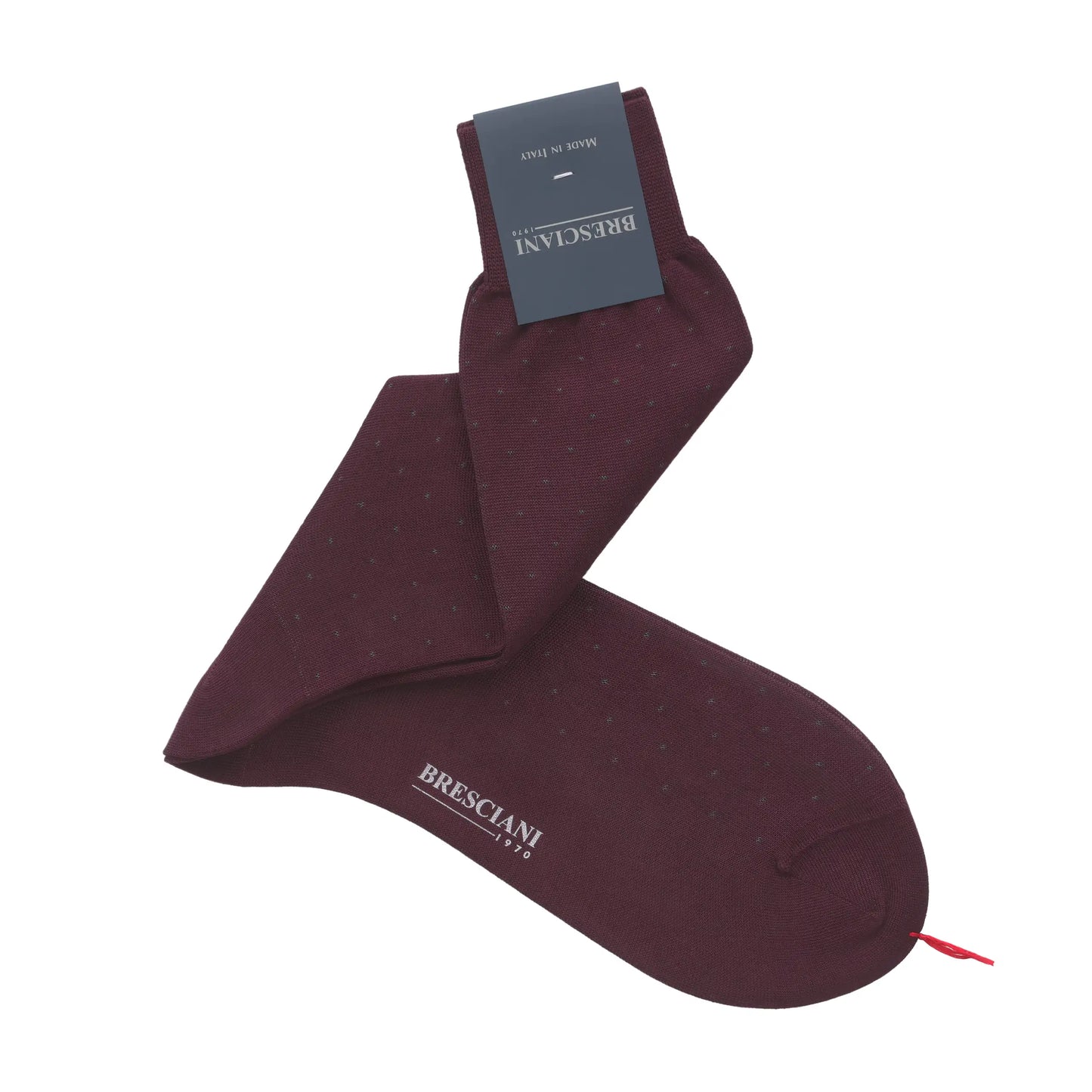 Dotted Cotton Socks in Burgundy