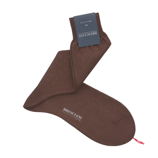 Dotted Cotton Socks in Coffee