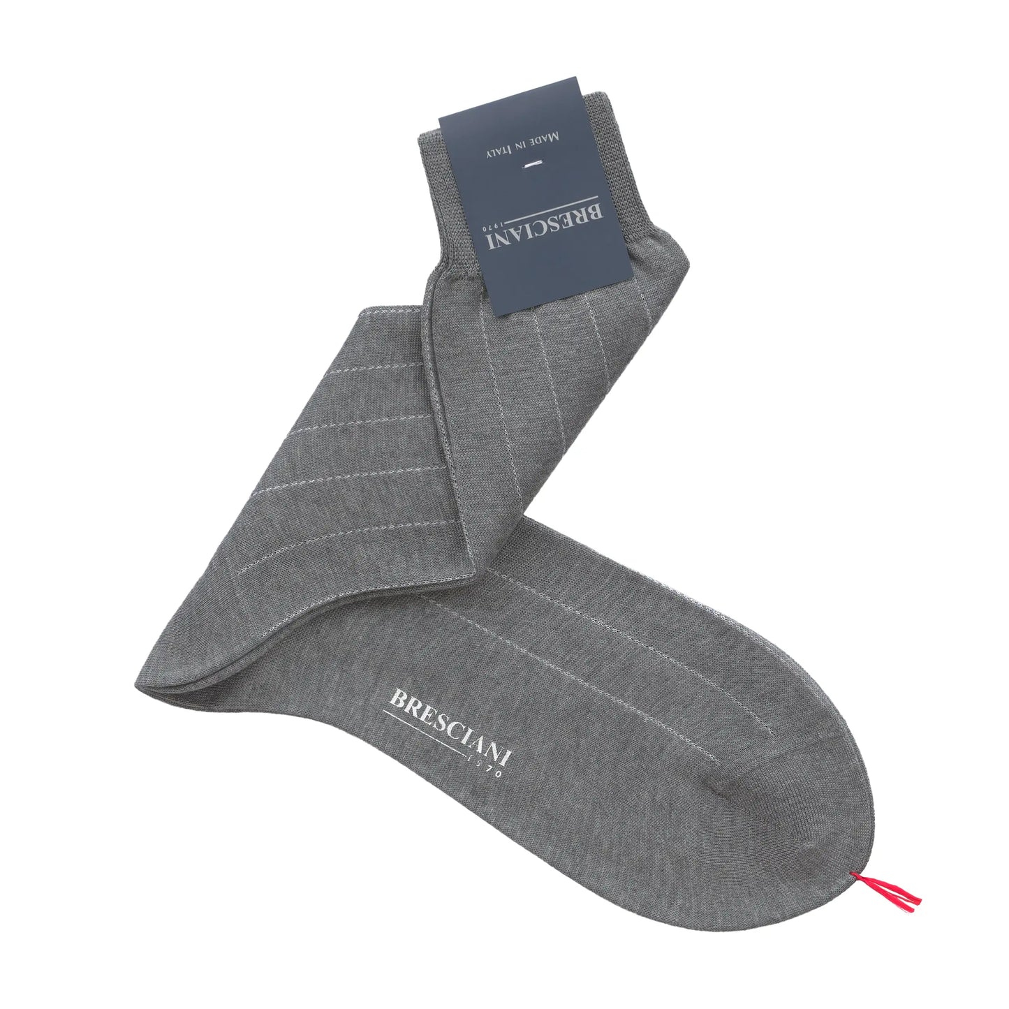 Striped Cotton Socks in Grey Melange