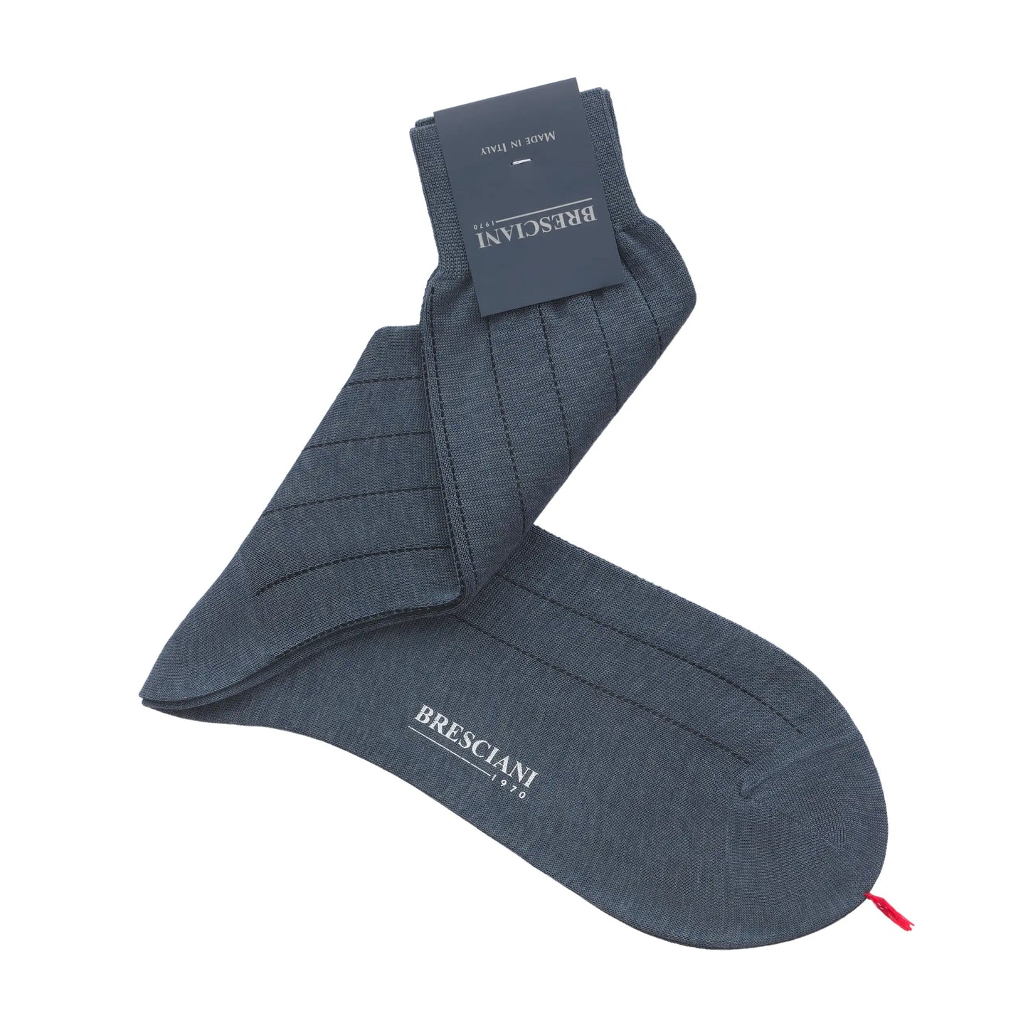 Striped Cotton Socks in Blue Melange