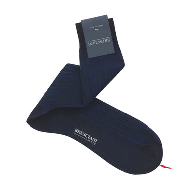 Gerippte Baumwollsocken in Mitternachtsblau