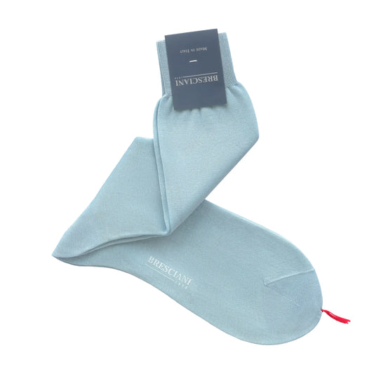 Cotton and Silk-Blend Socks in Sky Blue