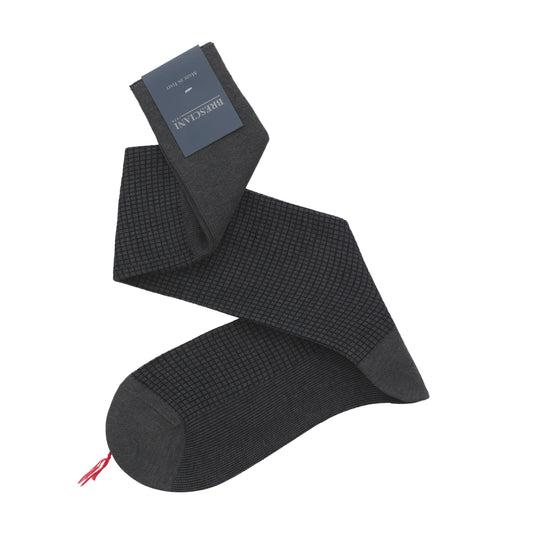 Long Cotton Socks in Grey and Black