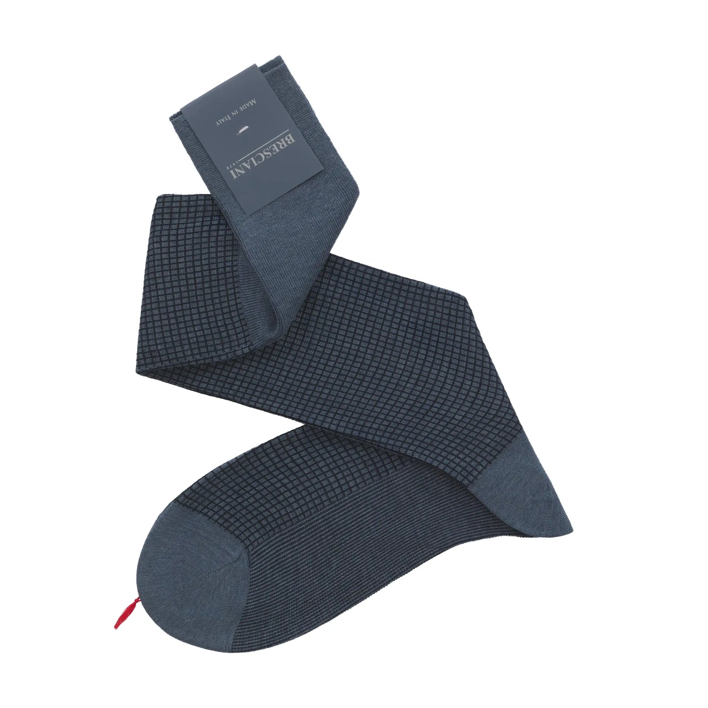 Long Cotton Socks in Blue Melange