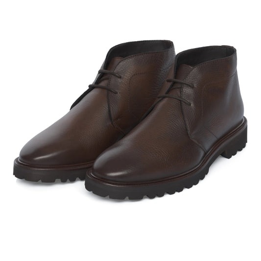 Pellettieri Di Parma Leather Ankle Boots in Coffee Brown - SARTALE