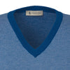 Piacenza Cashmere All - Over Monogram V - Neck Cotton Gilet in Blue - SARTALE